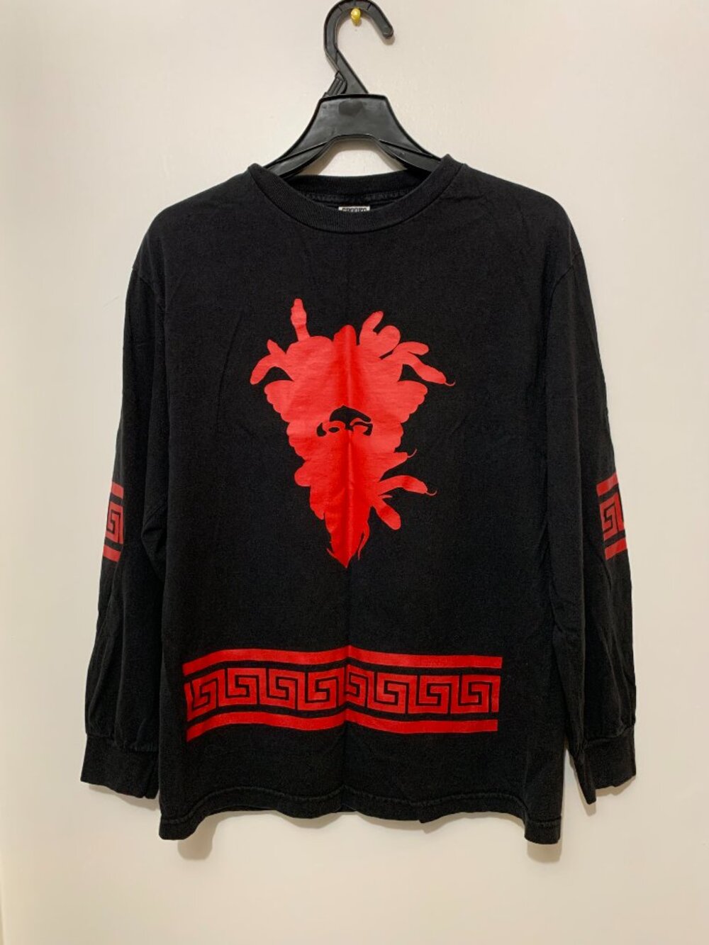Crooks & Castles Men's Unmasked Medusa Long Sleeve Graphic Shirt Size M Black Re